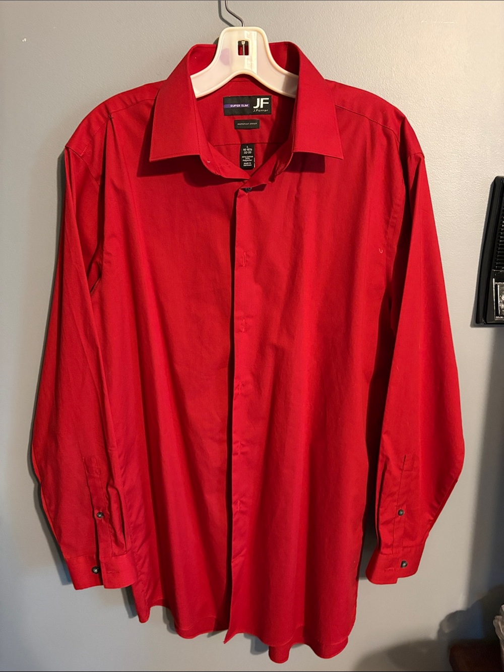 jf j.ferrar Men's Red Long-Sleeve Dress Shirt & Gray long sleeve shirt